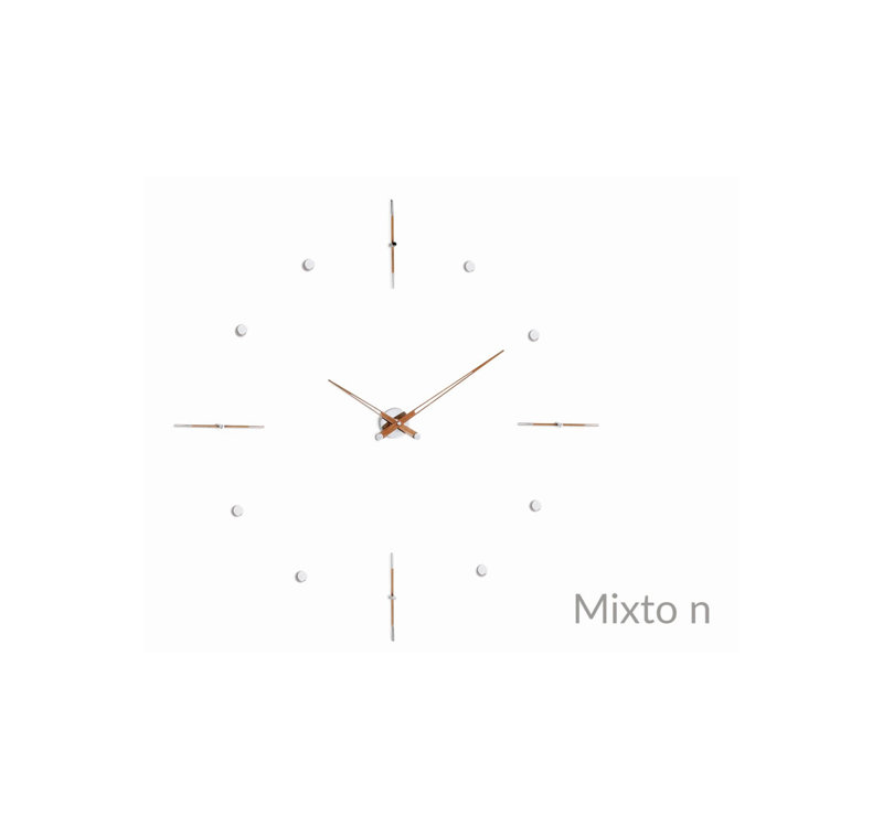 Mixto Analog Wall Clock, Natural Walnut, Large