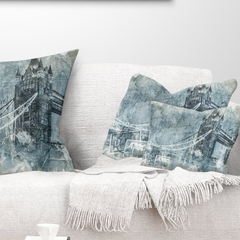 Coussin Tower Bridge London - Cityscape, Rectangulaire, 12 po x 20 po