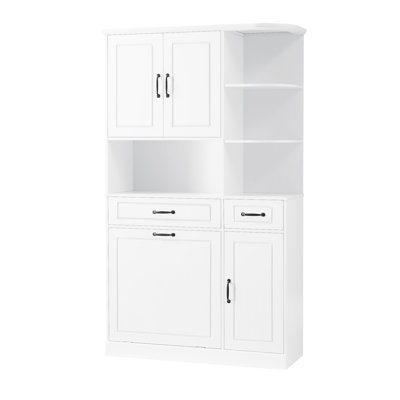 Tall Freestanding Storage Cabinet With Drawers And Doors