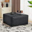 Repose-pieds carré en cuir PU avec rangement caché, parfait pour la vie moderne et le confort d'assise supplémentaire.-1903987067