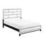 Grand lit blanc avec style moderne, structure en bois et ligne noire pour la chambre à coucher, bois, décor-1940465749