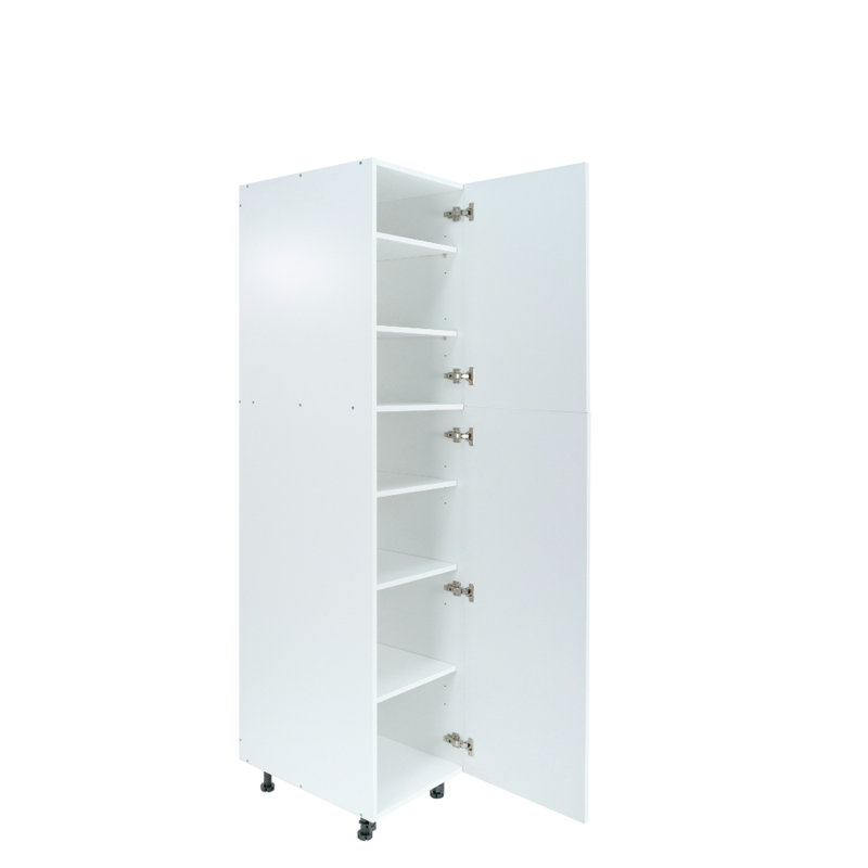 Radiance Radiance Ready to Assemble Slab Pantry Kitchen Cabinet in White Gloss, 90" H x 18" W x 24" D