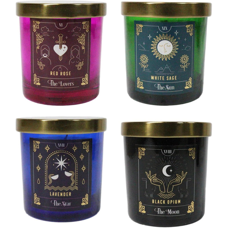 Ensemble de 4 bougies pilier Wicca