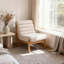 Chaise d'appoint ergonomique en bois massif-133996889-133996891