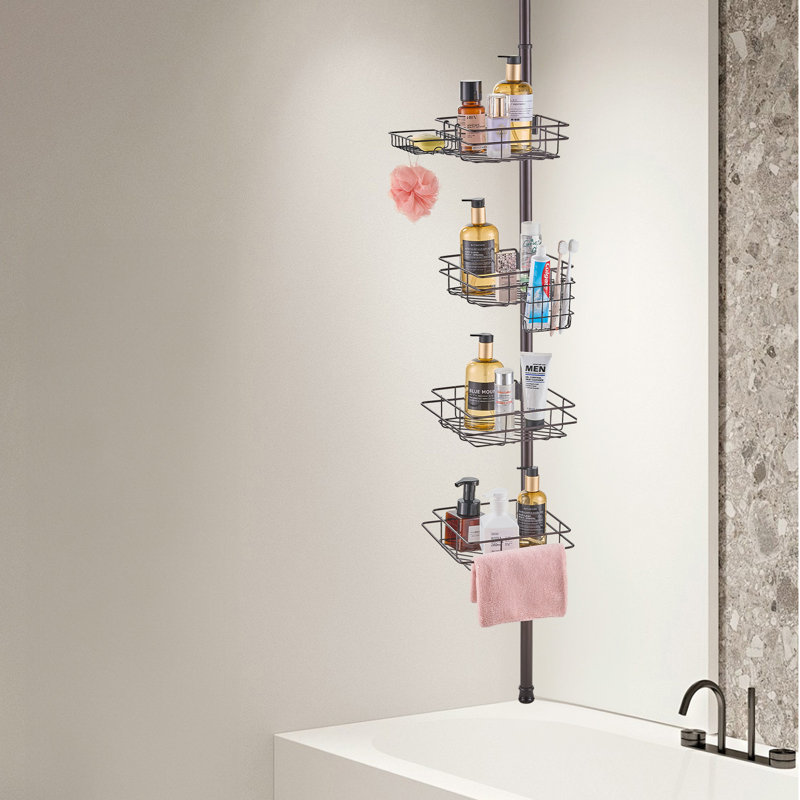 Mât tendeur de coin de 42 po à 114 po de hauteur avec support antirouille, H 114 po x l 9,4 po x P 9,4 po, Bronze