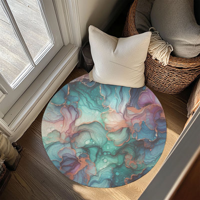Tapis tressé chatoyant irisé