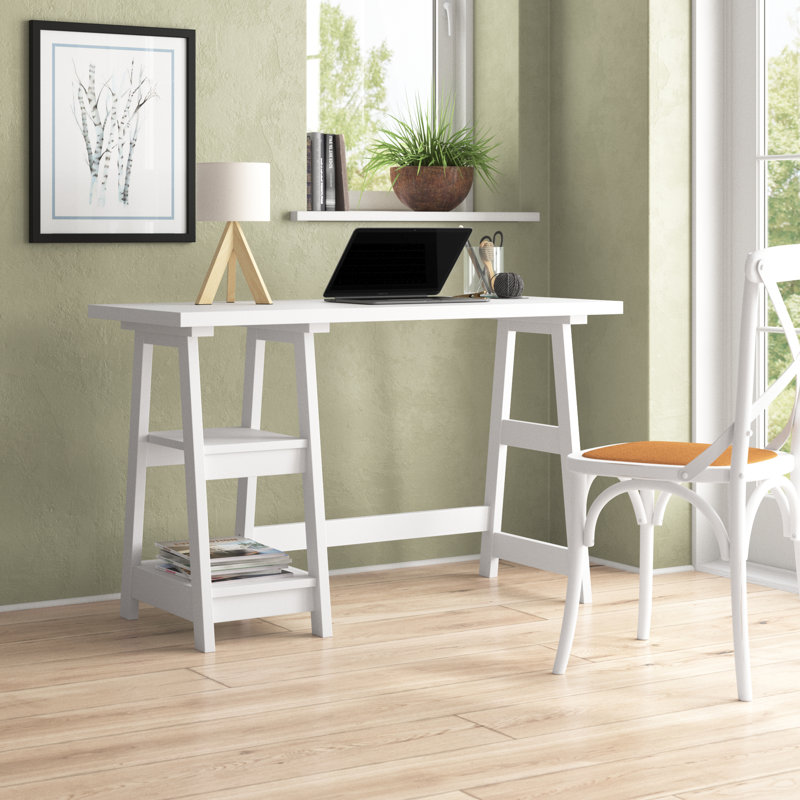 Desborough Writing Desk, Black, Manufactured Wood, Brown/Black