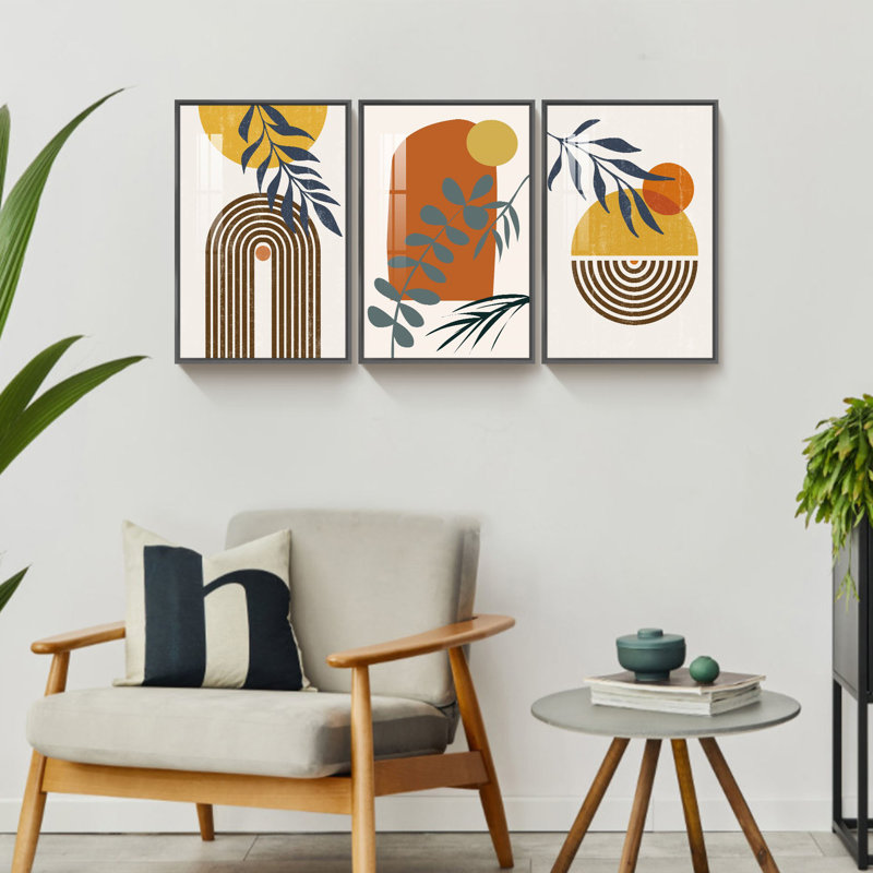 Boho 3 pièces, H 16 po x l 36 po x P 1 po, Noir