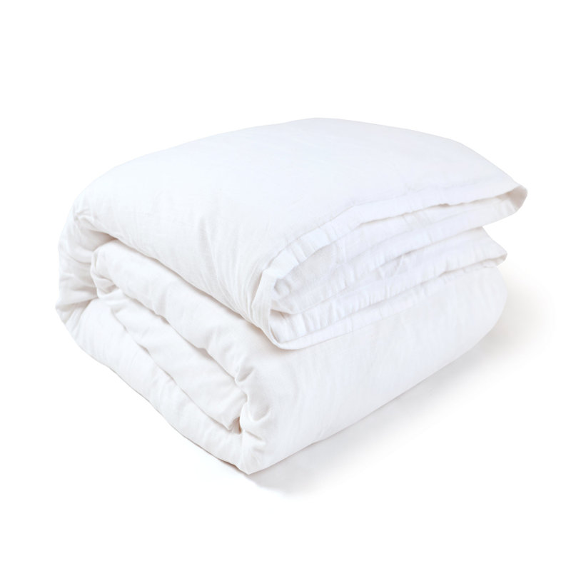 Georgie Bamboo Linen Duvet Cover, White, King