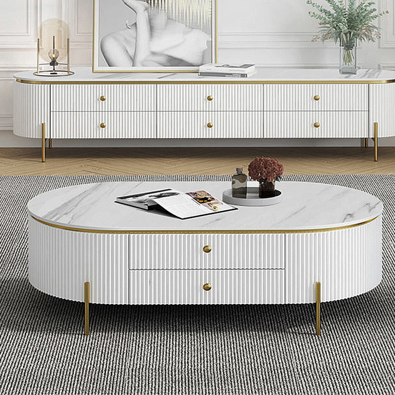 Light Luxury Minimalist Slate Storage Coffee Table