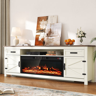 Meuble télé avec foyer électrique 36 po Farmhouse