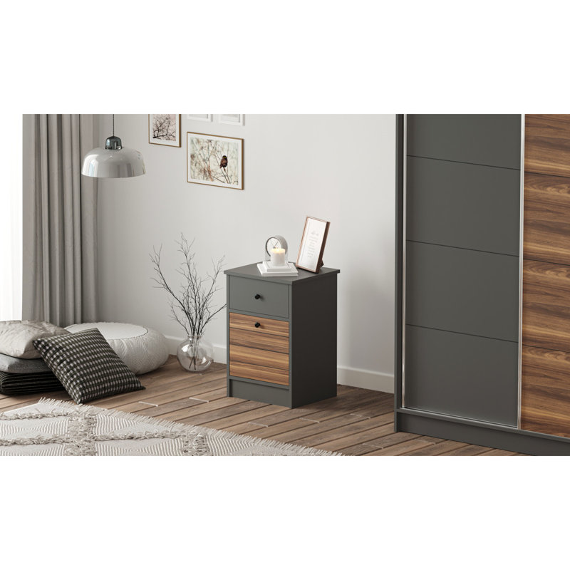 Dau 45cm W Manufactured Wood Bedside Table