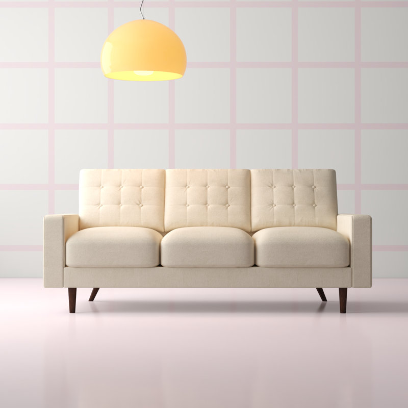 Benaniah 71.7'' Velvet Sofa, Beige Velvet