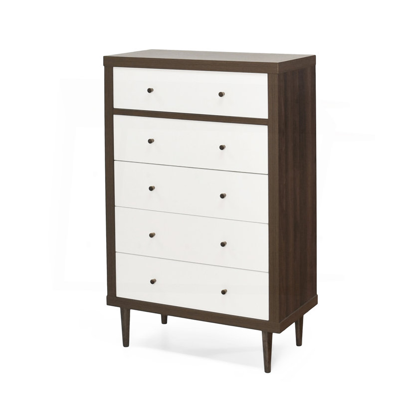 5-Drawer Chest, A Bedroom Storage Solution, Walnut/White