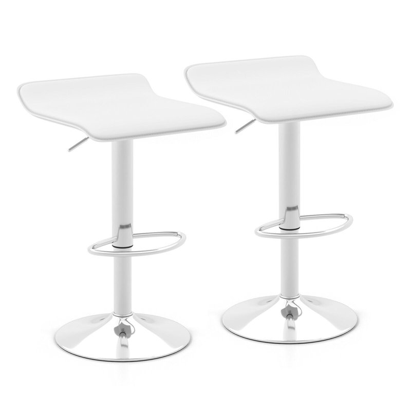 Cersten Swivel Adjustable Height Bar Stool, White