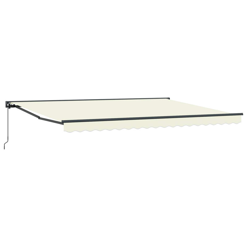 VidaXL Retractable Patio Awning, Cream/White, 165cm H x 450cm W x 300cm D