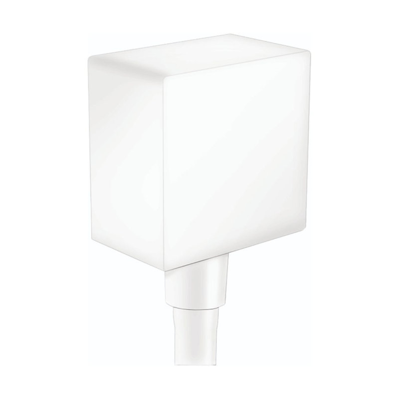Prise murale carrée avec clapets anti-retour Hansgrohe FixFit, Blanc mat