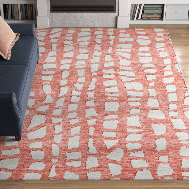 Tapis saumon intérieur / extérieur lavable à la machine ACN754, Rectangle 9 pi x 12 pi