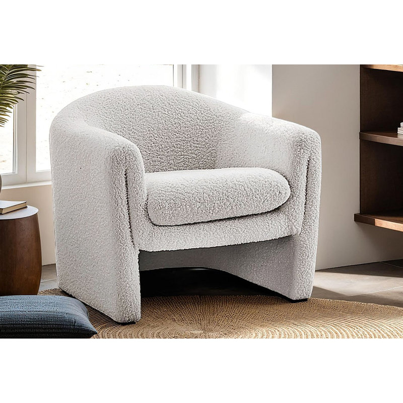 Chaise d'appoint contemporaine l 33,4 po, blanc, Blanc