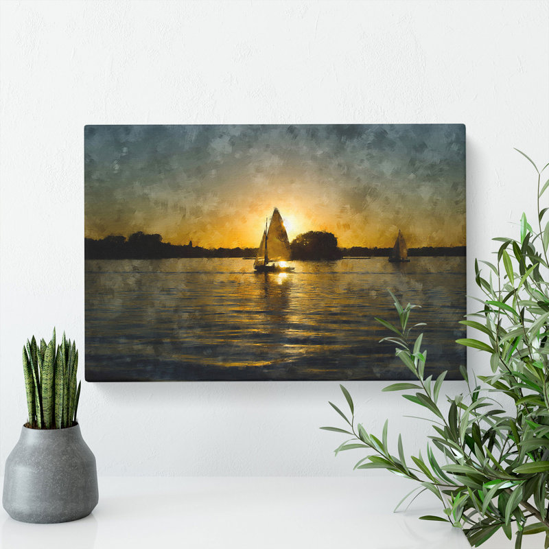 Sailboats On The Lake - Wrapped Canvas, 50cm H x 76cm W x 3cm D