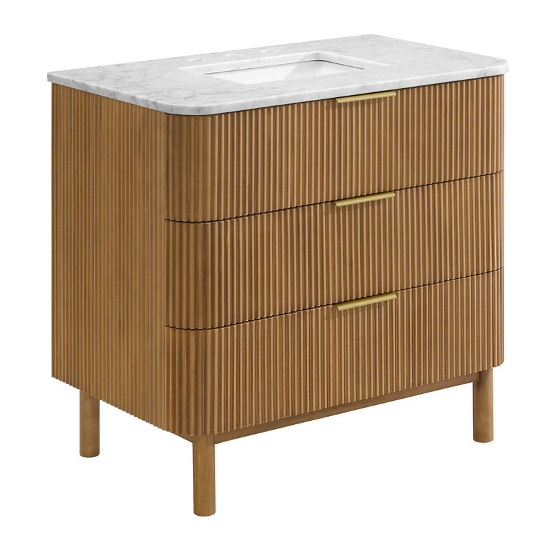 Meuble-lavabo simple 36 po Nova, Bouleau rosé