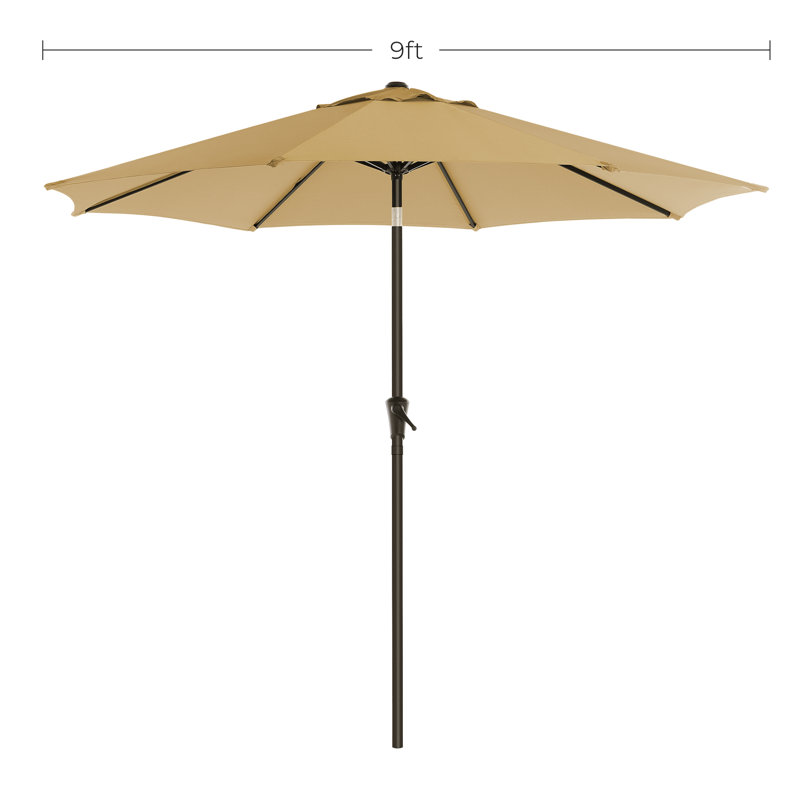 Parasol de marché 9 pi Lario, Polyester taupe