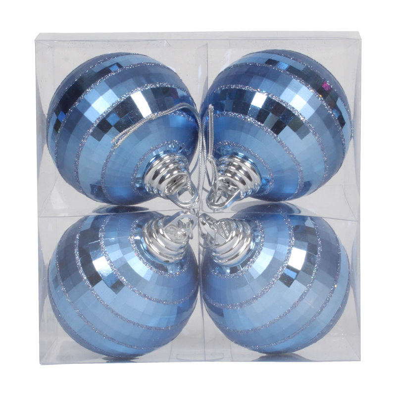 Ornement boule de Noël brillant et mat, Pervenche