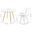 Ensemble de table de salle à manger 5 pièces avec plateau rond en verre et 4 chaises en plastique transparent-1913482947