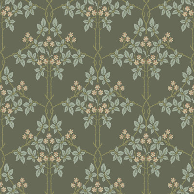 Blackberry Vine Trellis Wallpaper