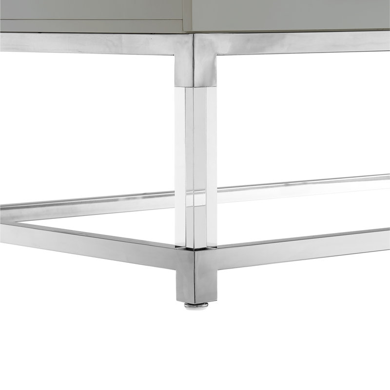 Ungar Coffee Table, Chrome, White