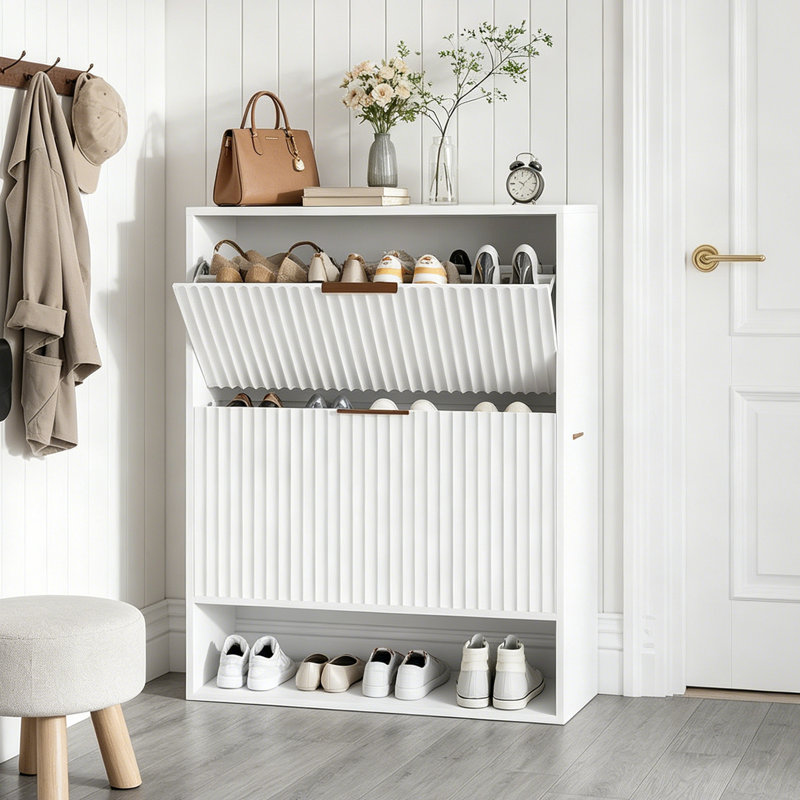 Meuble de rangement pour chaussures Slim, Blanc