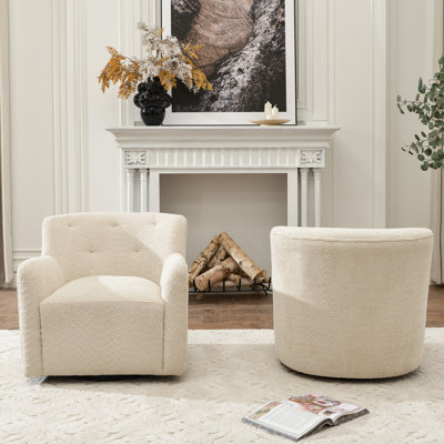 Fae Pine Swivel Accent Chair