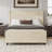 Headboard Corduroy Upholstered Bed Frame with Vertical Stripe Wingback and High Footboard No Box Spring Needed-110126997-110127002