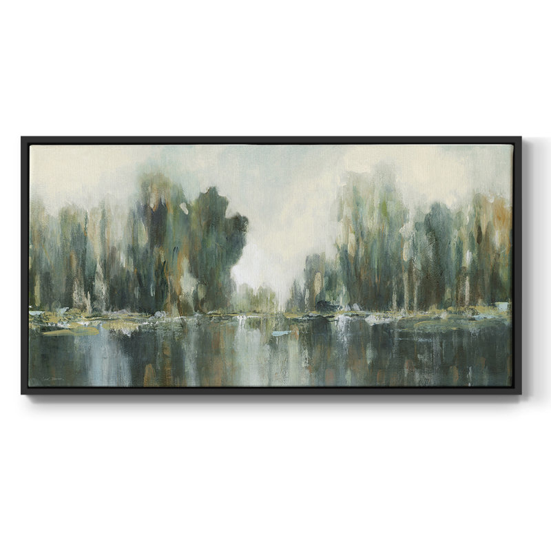 Treeline texturée - Toile tendue avec châssis tendue - Prêt à accrocher, Noir, H 21 po x l 41 po