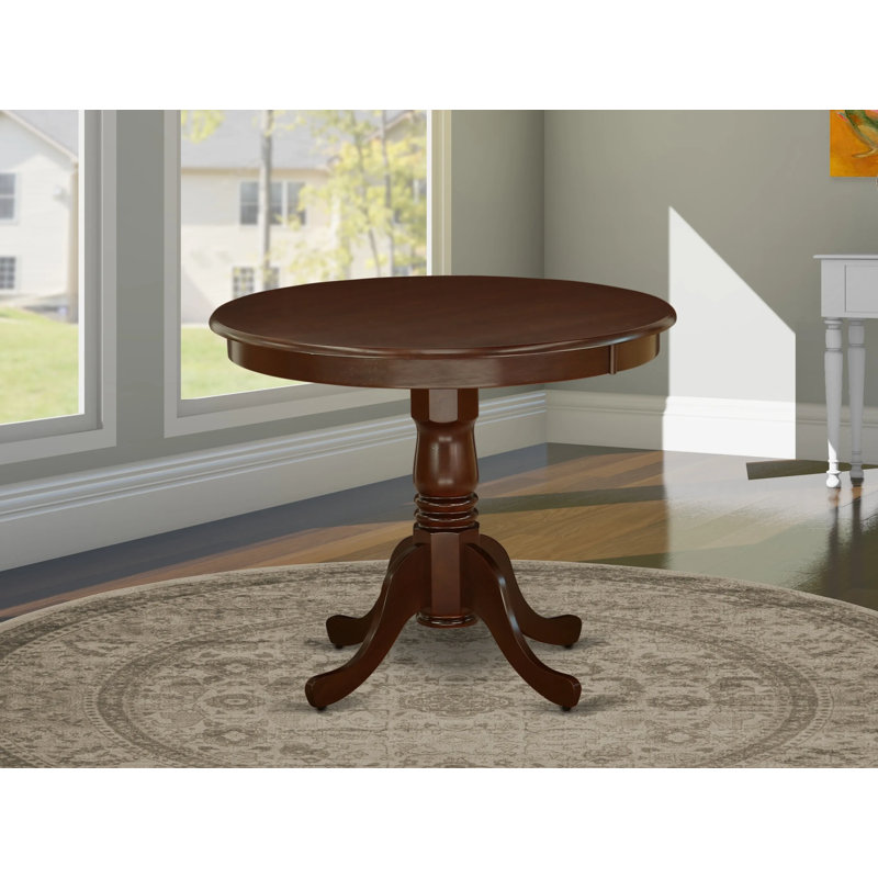 Table de salle à manger antique - une table de cuisine ronde avec base en piédestal, Acajou, Acajou