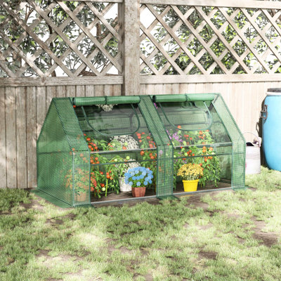 6' X 3' Portable Greenhouse, , Steel Created, 2 Covers & Roll Up Windows, Facilitate Plant Growth Efficiency, Double Protection Stuff Greenhouse , Crafted, Health, System