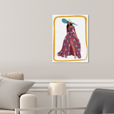 Fashion and Glam Boho Floral Sun Dress – Print on Canvas