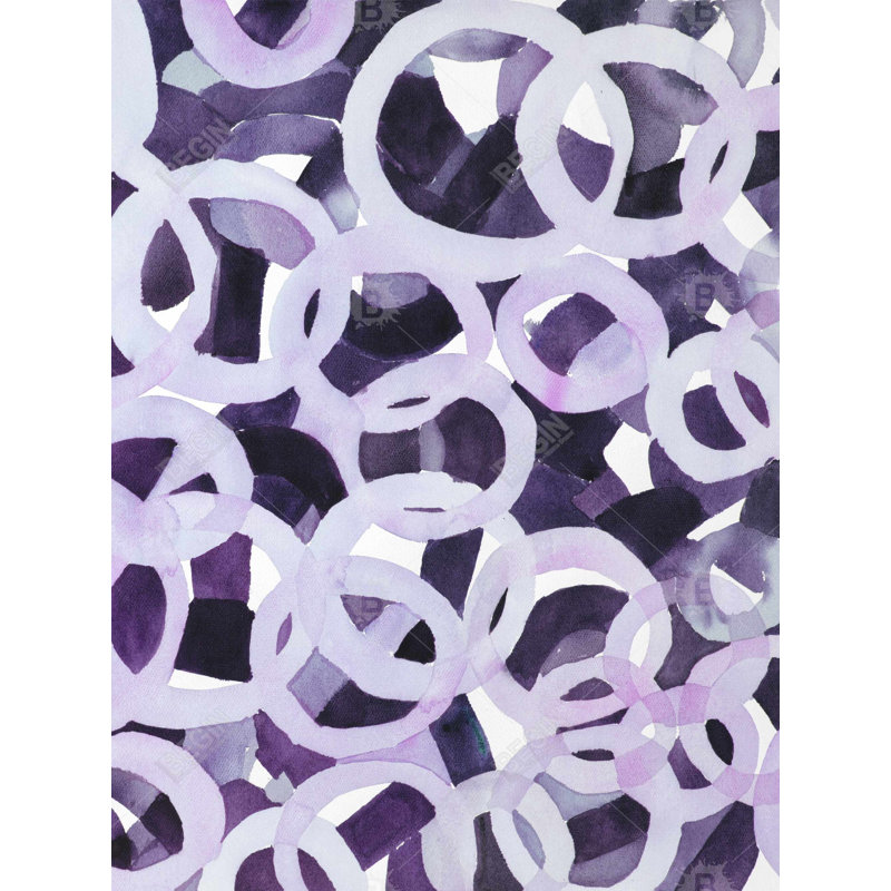 Abstrait cercles mauves - Art encadré sur toile