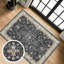 Tapis d'entrée - Gris anthracite cendré - Petit, lavable, envers en caoutchouc antidérapant, résistant aux taches et à la décoloration, utilisation intérieure, décoration florale de ferme
