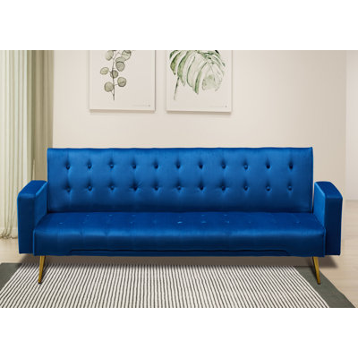 Verdeen Twin 74 " Velvet Convertible Sofa