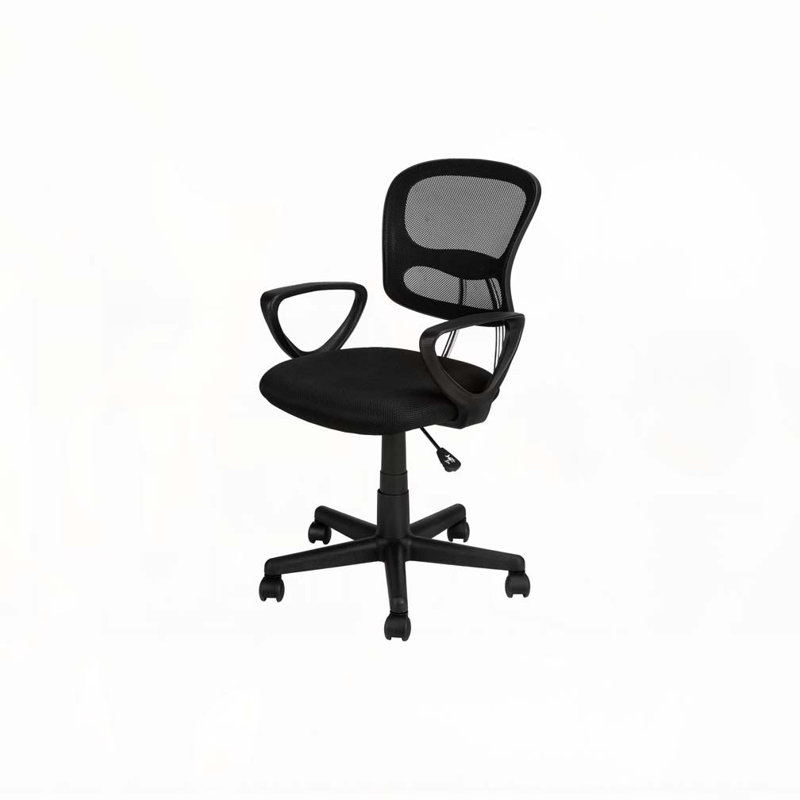 Office Chair,Adjustable Height,Swivel,Ergonomic,Armrests,Computer Desk,Work,Juvenile,Black Mesh,Black Metal,Contemporary,