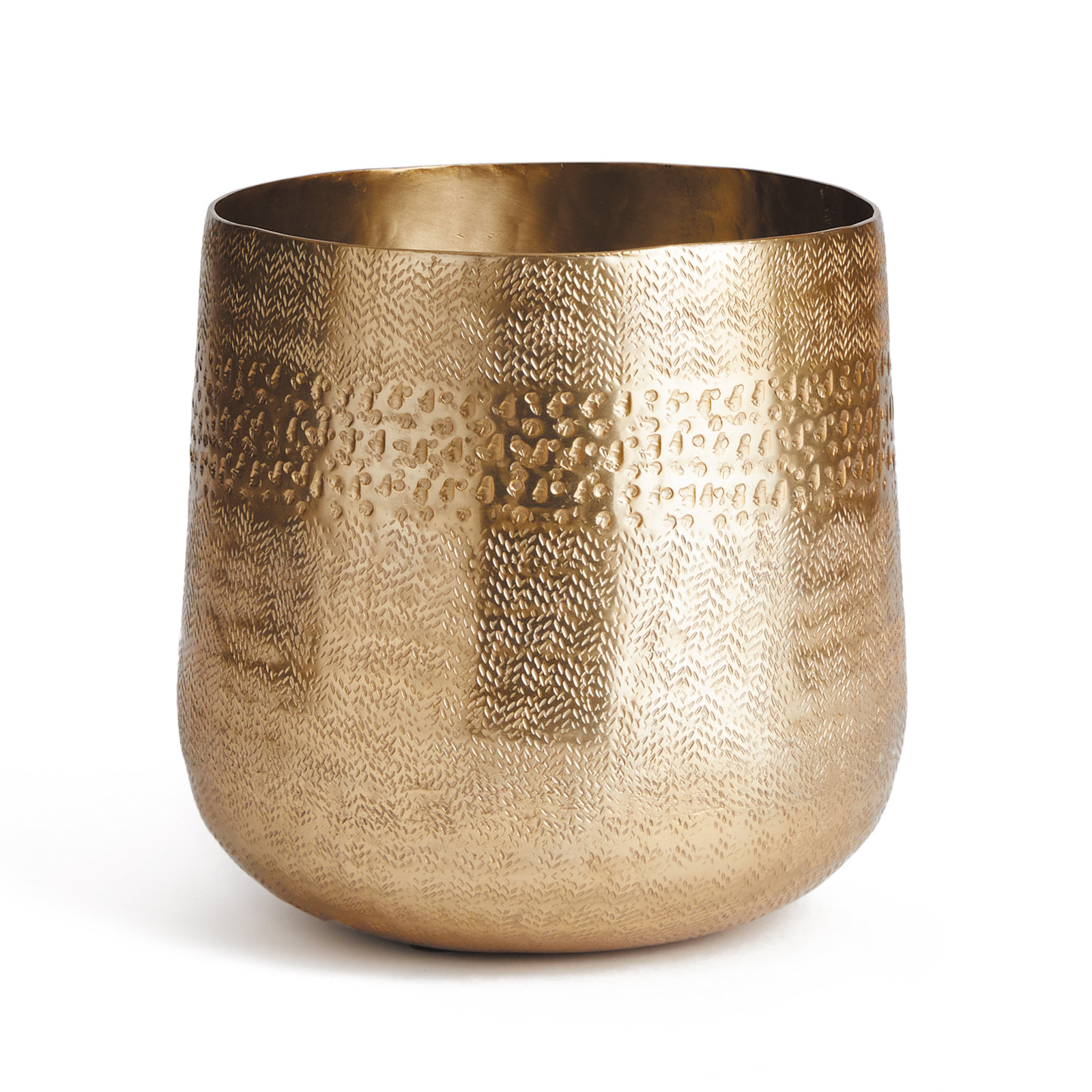 Acquah Metal Cachepot, Gold, 8" H x 8.25" W x 8.25" D