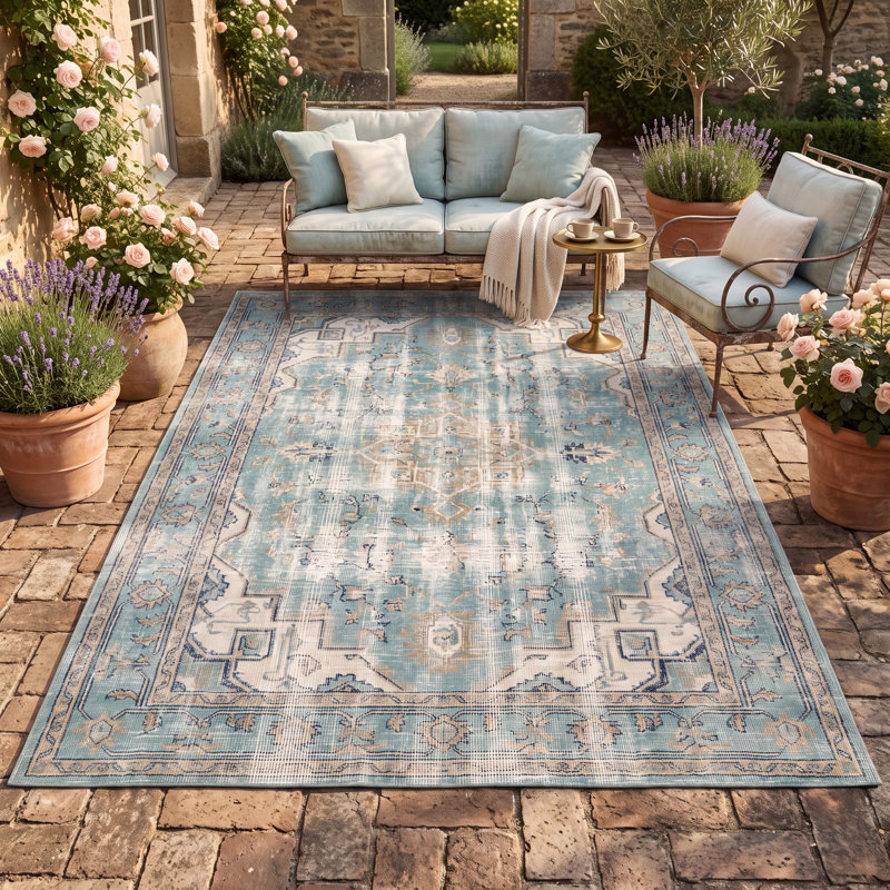 Tapis Cassitérite de style vintage, bleu marine, ivoire, or et beige, antidérapant, à poils courts, pour intérieur et extérieur, adapté aux animaux, idéal pour salon, chambre, salle à manger, entrée, couloir, bureau, lavable