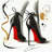 Elegant Steps: Red-Soled Stiletto Print Canvas Wall Art-1623853680
