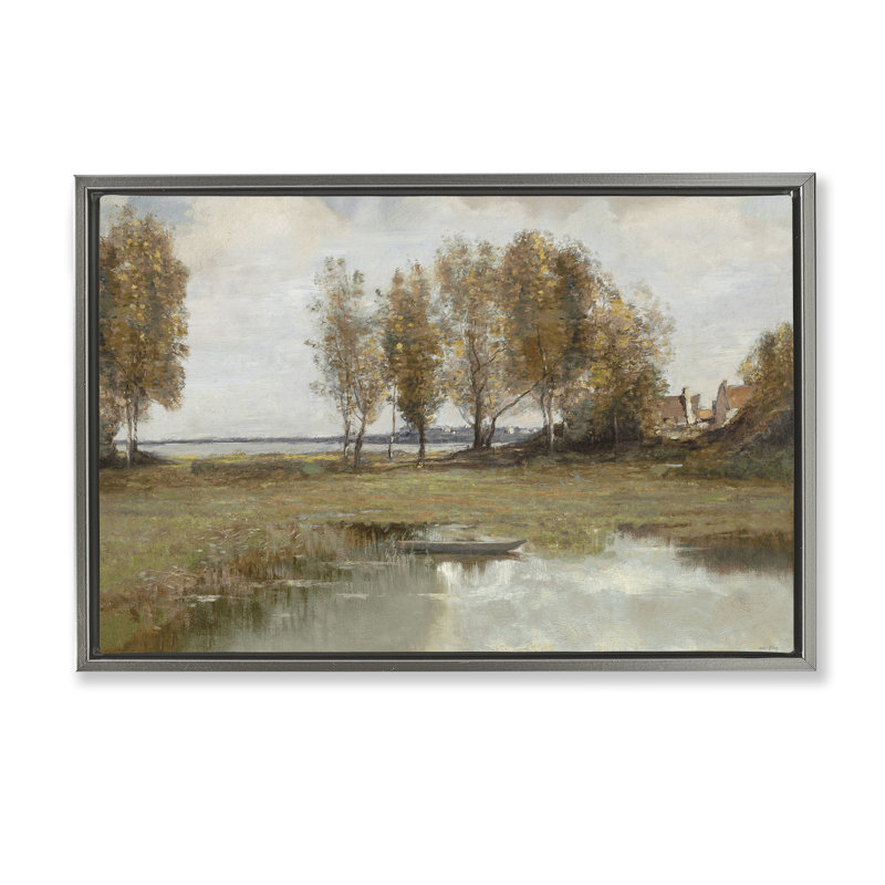 Cadre flottant A Peaceful Spot, conçu par Amber Sterling, H 17 po x l 25 po, Cadre flottant gris lustré