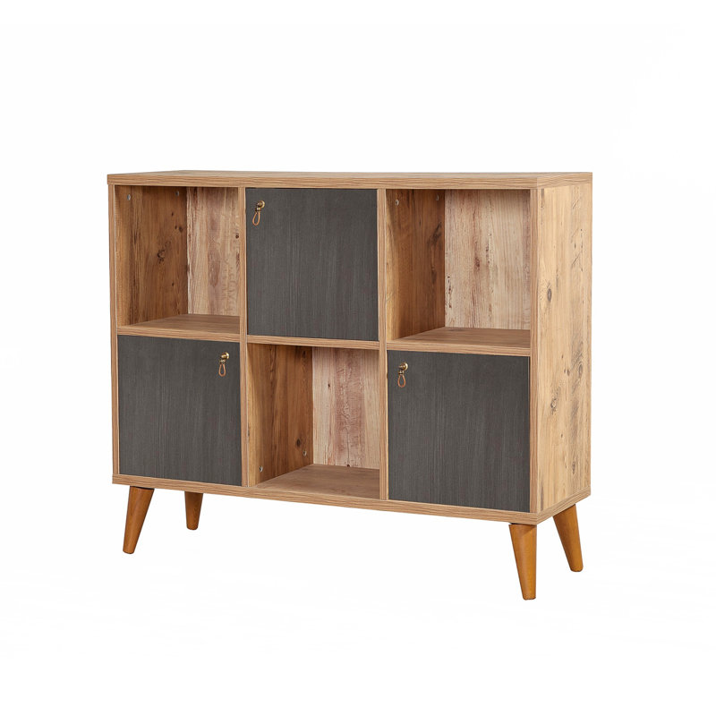 Buffet de 44,88 po de largeur Dacheng, Brun clair / gris