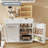 Rolling Kitchen Island Cart with Drop‑Leaf Countertop & Hidden Tilt‑Out Trash Storage-114195619