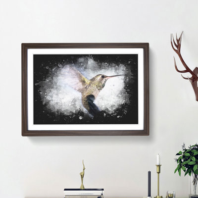 Flying Hummingbird Bird - Picture Frame Graphic Art Print