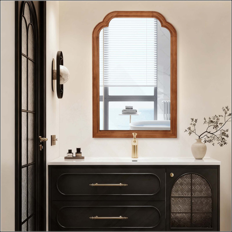 Miroir de salle de bain, Brun jaune, 36 po x 24 po