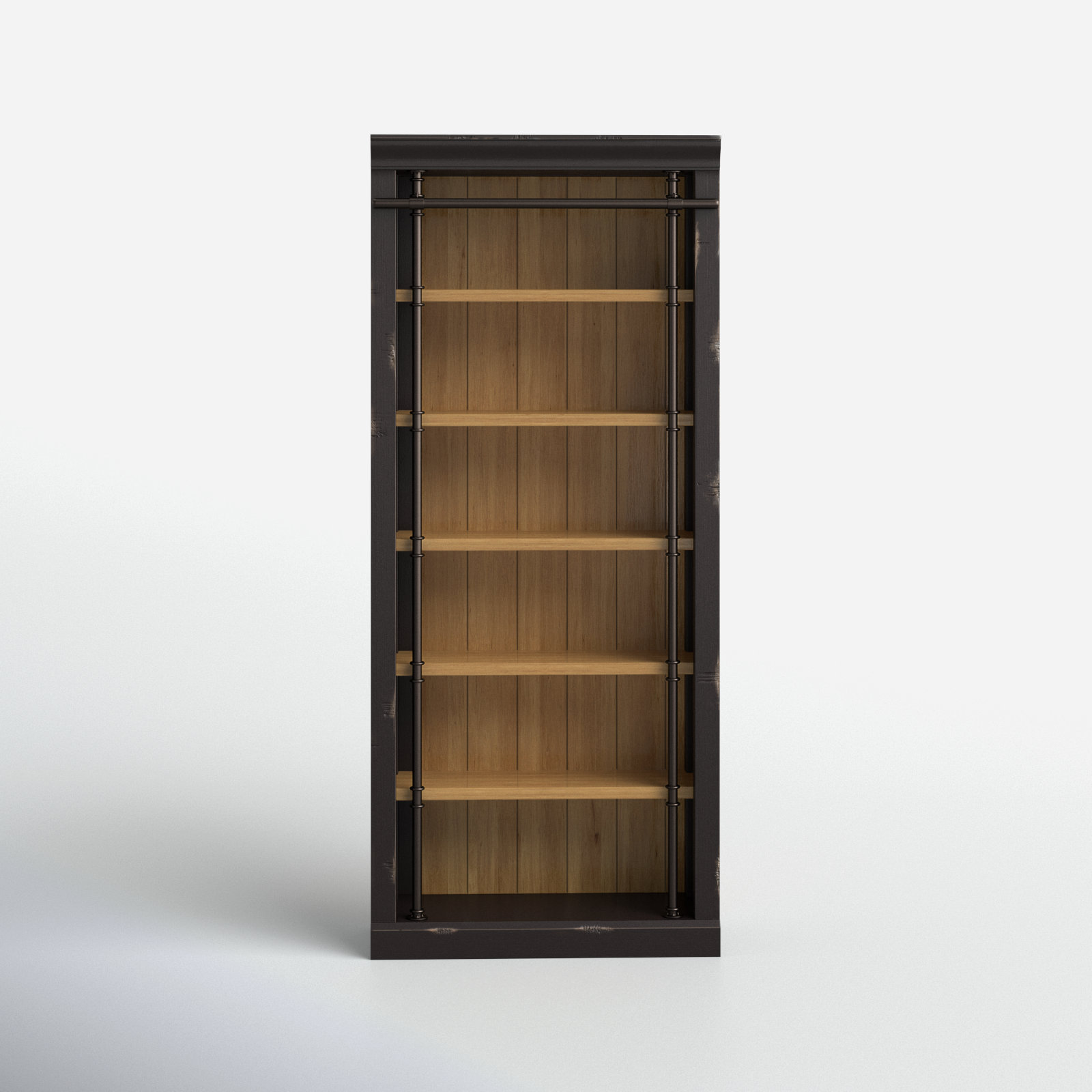 Lorna 40" Bookcase, Aged Ebony/Warm Honey